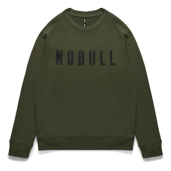 Men's Dark Army NOBULL Layers Crew Flat Lay Angle.