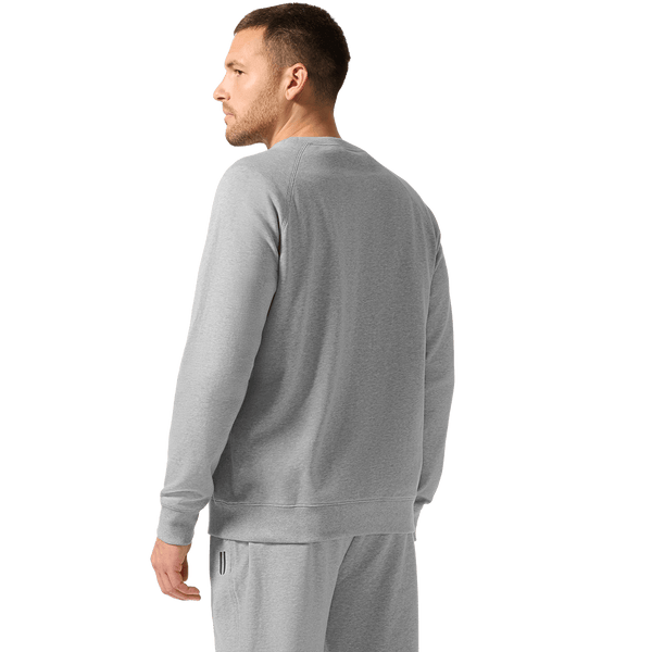 Men's Grey Heather NOBULL Crew Back On Body Angle.