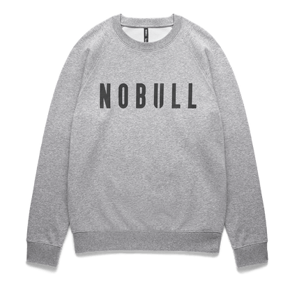 Men's Grey Heather NOBULL Crew Flat Lay Angle.