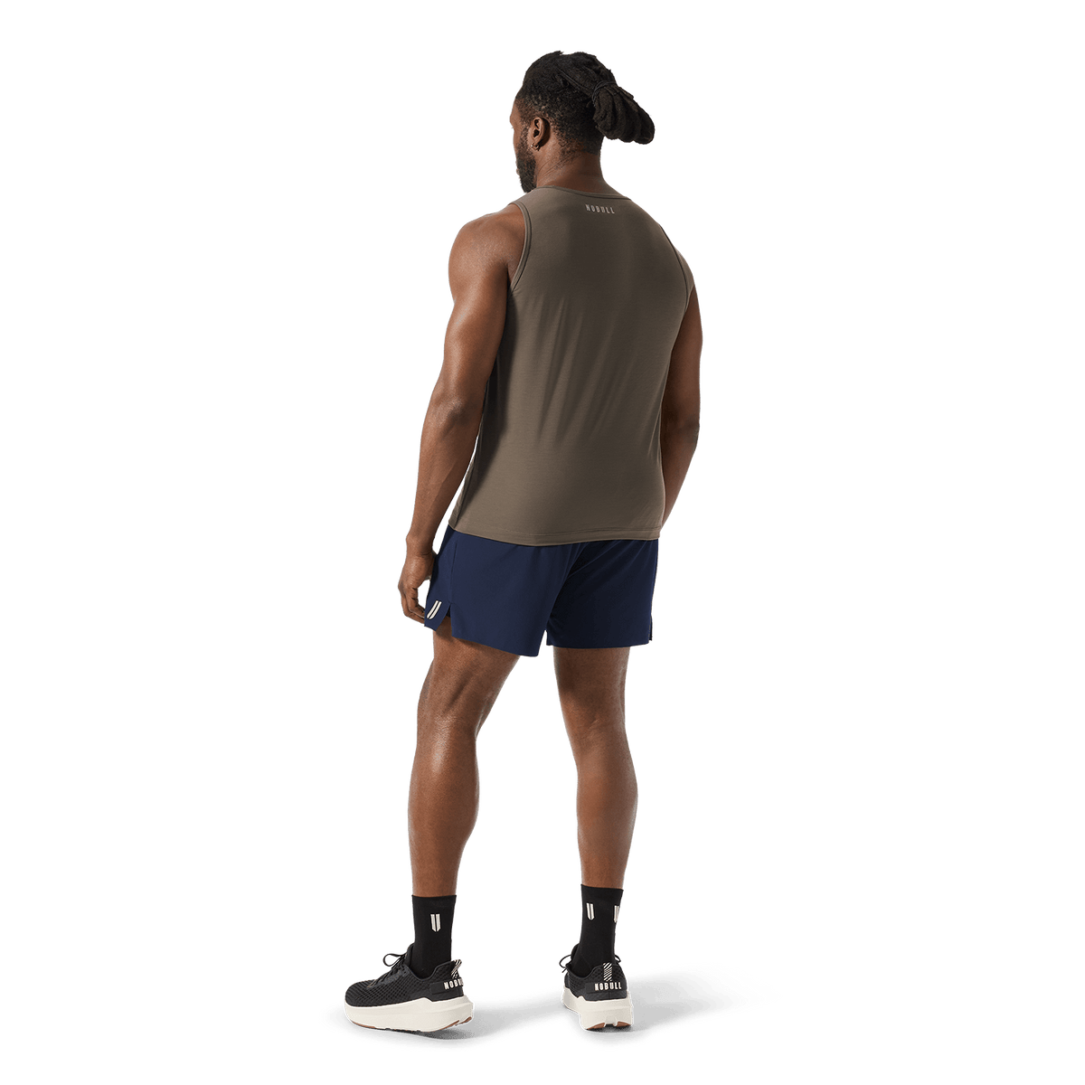 Men's Night Navy Drive Short 6" (Lined) Back Full Body Angle.
