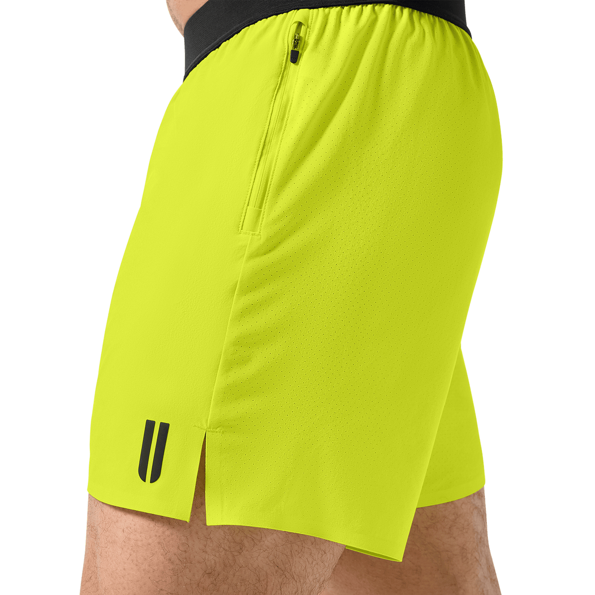 Men's Zest Drive Short 6" (Unlined) U Logo Detail Angle.