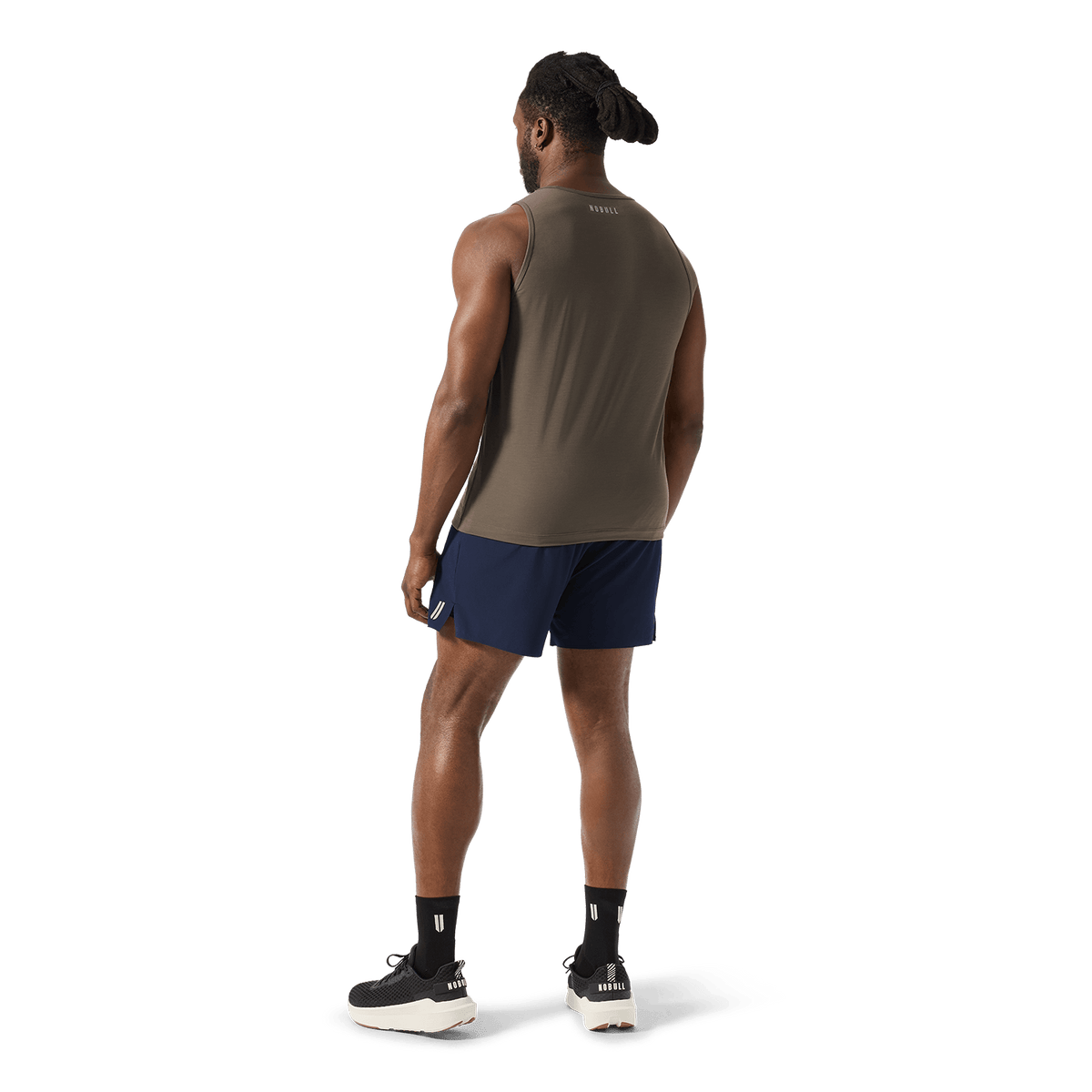 Men's Night Navy Drive Short 6" (Unlined) Back Full Body Angle.