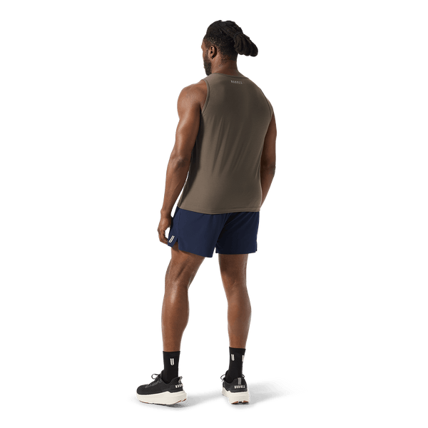 Men's Night Navy Drive Short 6" (Unlined) Back Full Body Angle.
