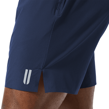 Men's Night Navy Drive Short 6" (Unlined) U Logo Detail Angle.