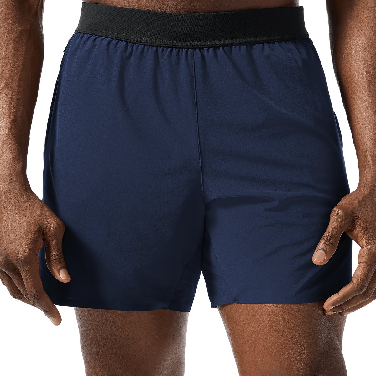 Men's Night Navy Drive Short 6" (Unlined) Front Lower Body Angle.