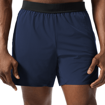Men's Night Navy Drive Short 6" (Unlined) Front Lower Body Angle.