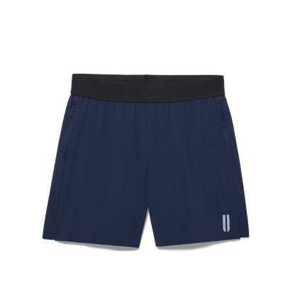 Men's Night Navy Drive Short 6" (Unlined) Flat Lay Angle.