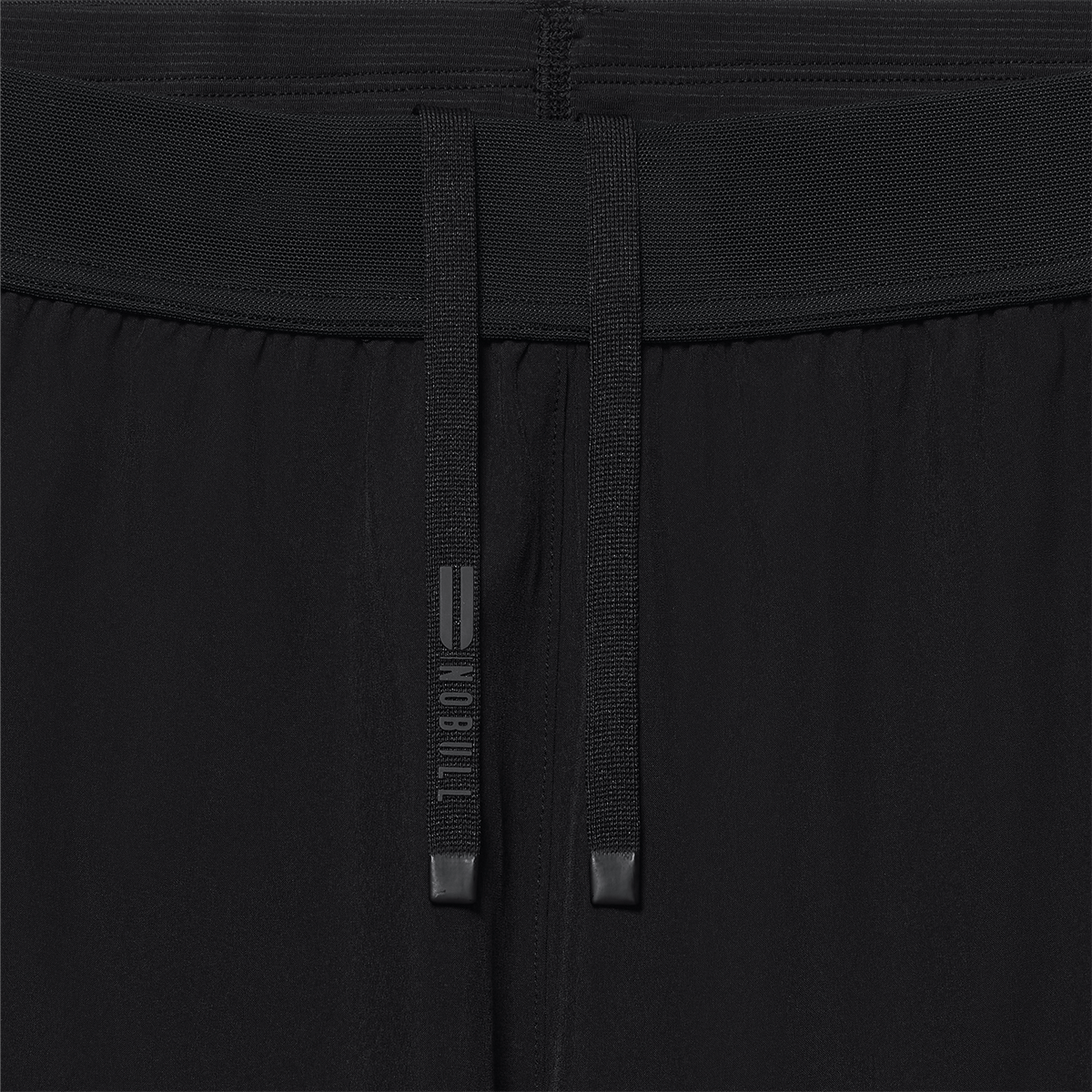 Men's Black Drive Short 6" (Unlined) Drawstring Detail Angle.