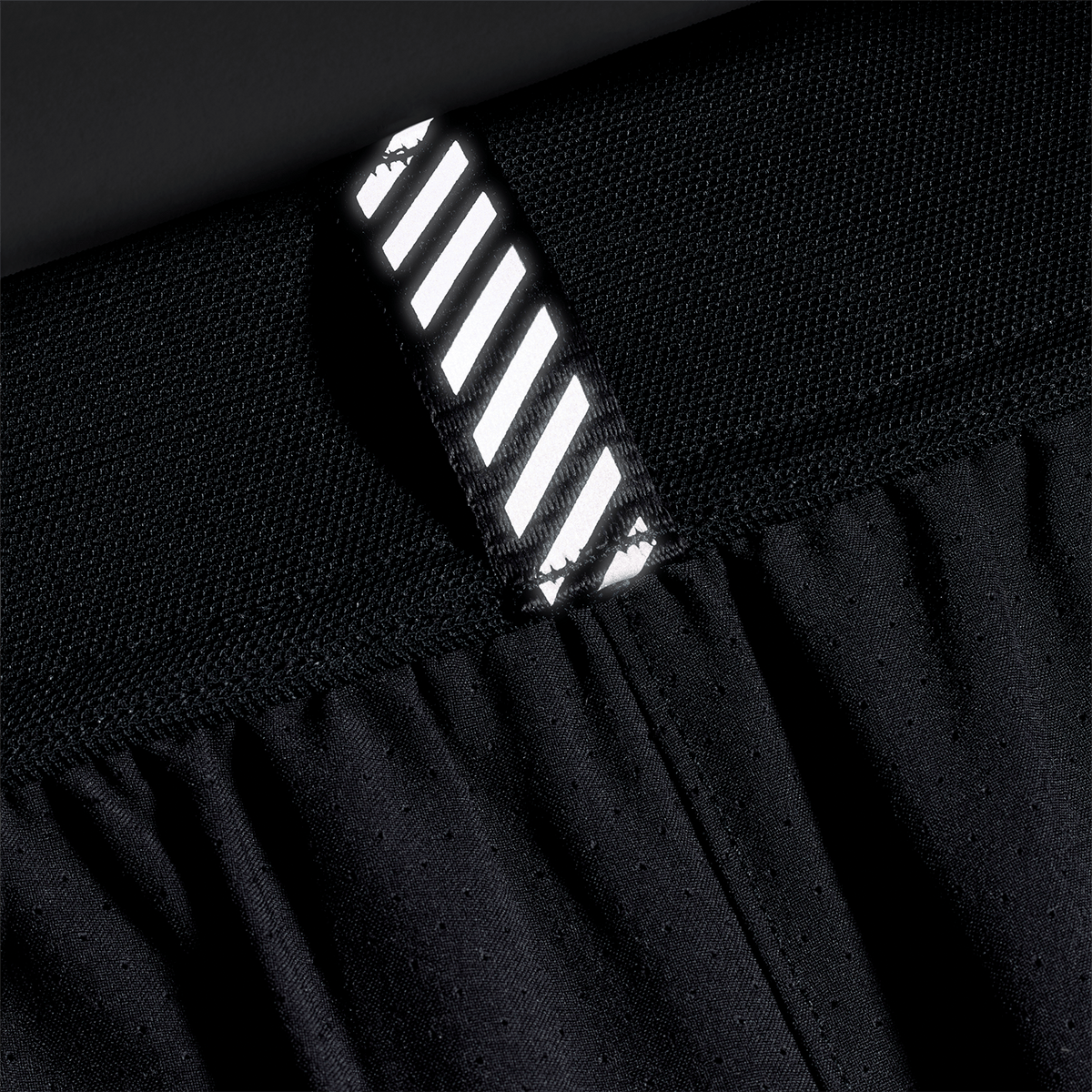 Men's Black Drive Short 6" (Unlined) Reflective Tab Angle.