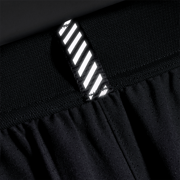 Men's Black Drive Short 6" (Unlined) Reflective Tab Angle.