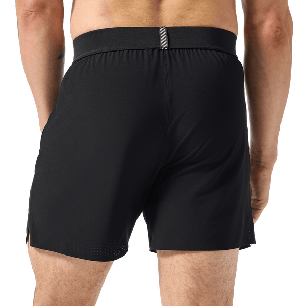 Men's Black Drive Short 6" (Unlined) Back Lower Body Angle.