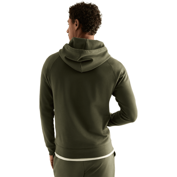 Men's Dark Army NOBULL Layers Hoodie Back On Body Angle.