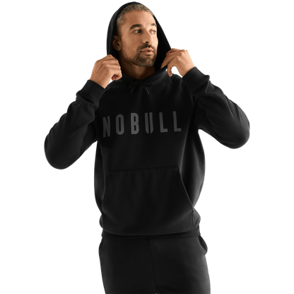 Men's Black NOBULL Layers Hoodie Front On Body Angle.