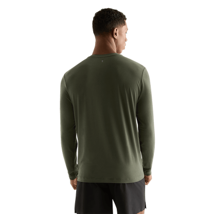 Men's Dark Army NOBULL Long Sleeve Tee Back Angle.