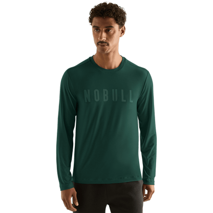 Men's Dark Ivy NOBULL Long Sleeve Tee Front Angle.
