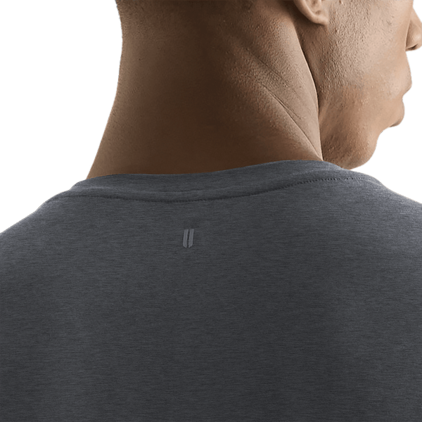 Men's Charcoal Heather NOBULL Long Sleeve Back Detail Angle.