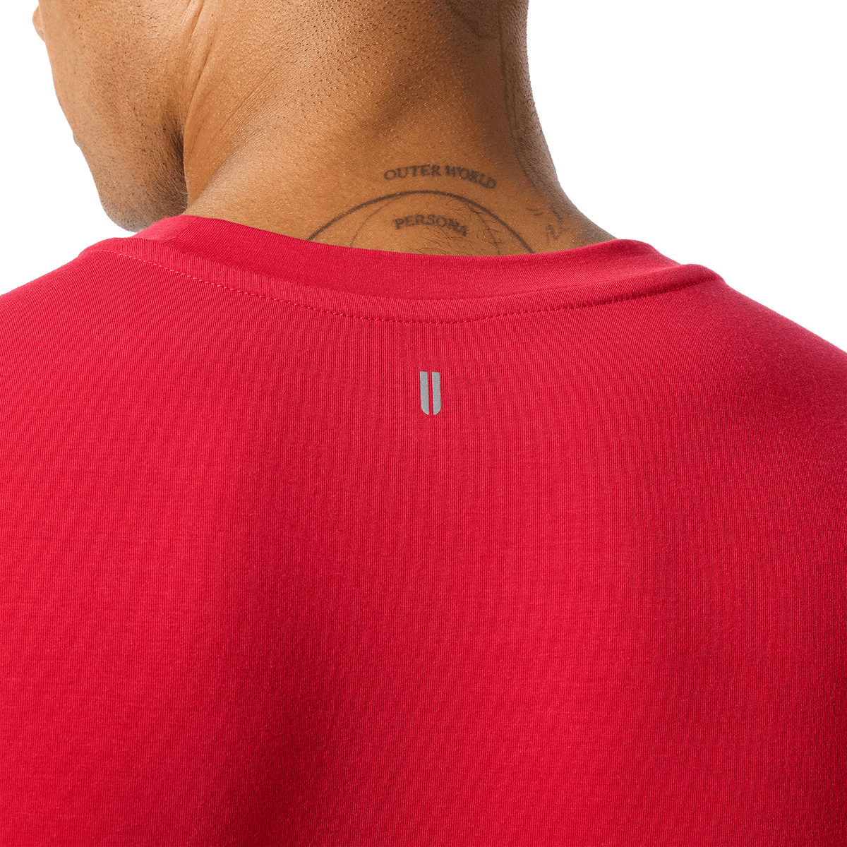 Men's Equestrian Red NOBULL Long Sleeve Back Detail Angle.