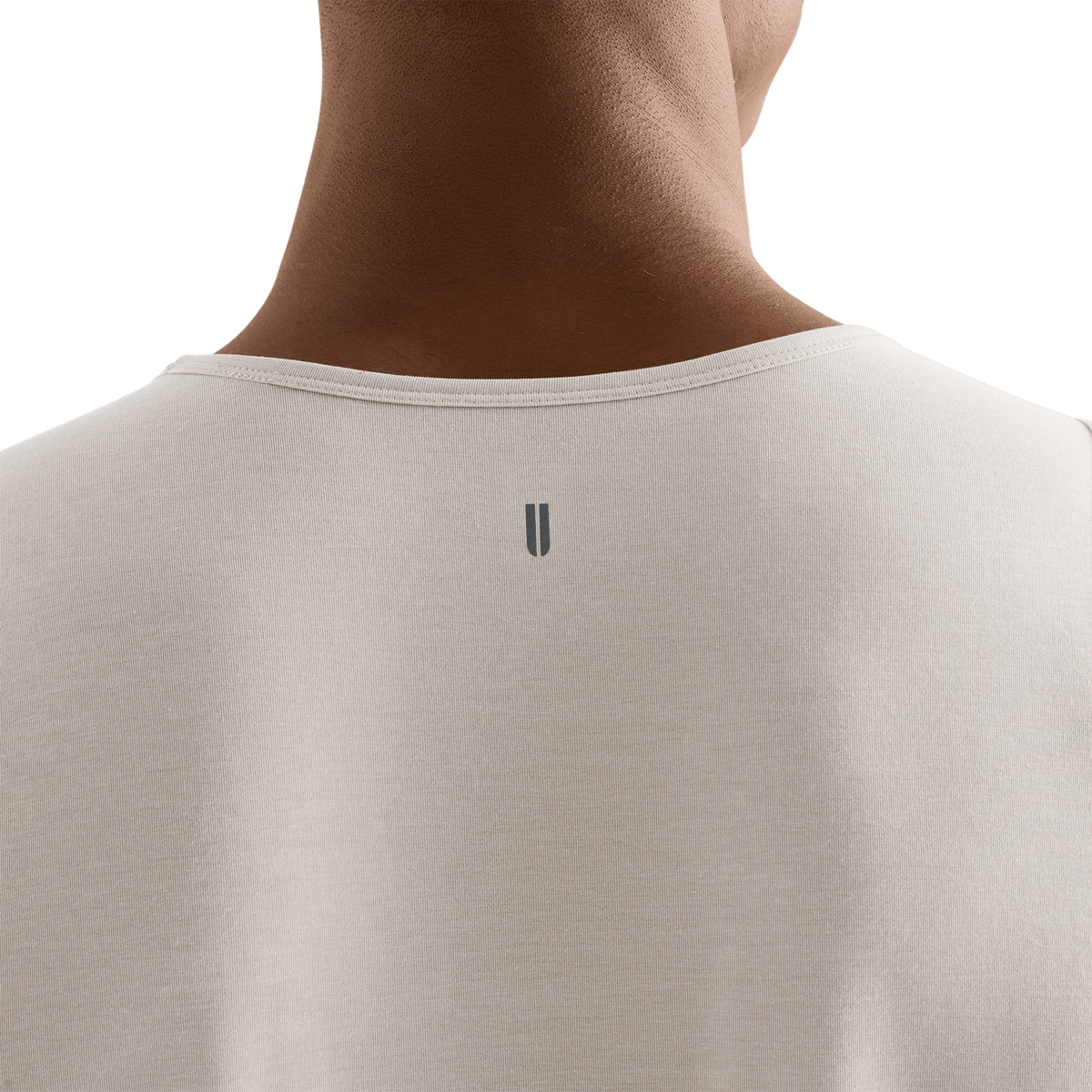 Men's Oatmeal NOBULL Tank U Logo Angle.