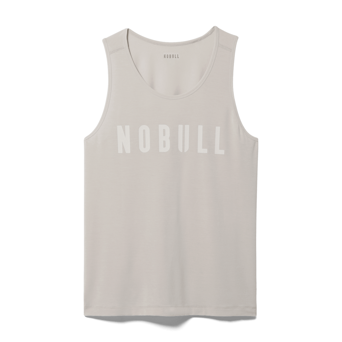 Men's Oatmeal NOBULL Tank Flat Lay Angle.