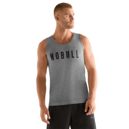Men's Heather Grey NOBULL Tank Front Angle.