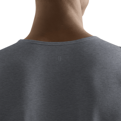 Men's Charcoal Heather NOBULL Tank Back Detail Angle.