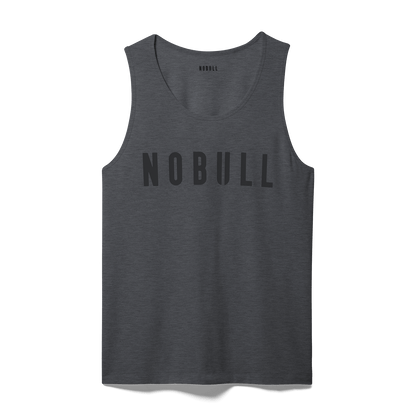 Men's Charcoal Heather NOBULL Tank Flat Lay Angle.