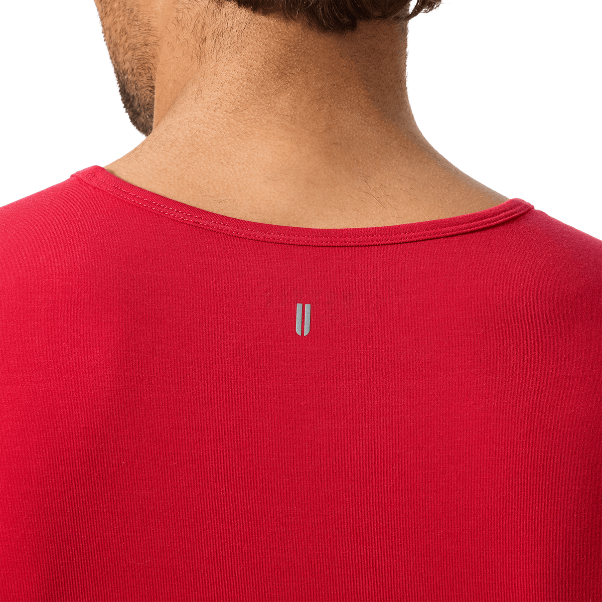 Men's Equestrian Red NOBULL Tank Back Detail Angle.