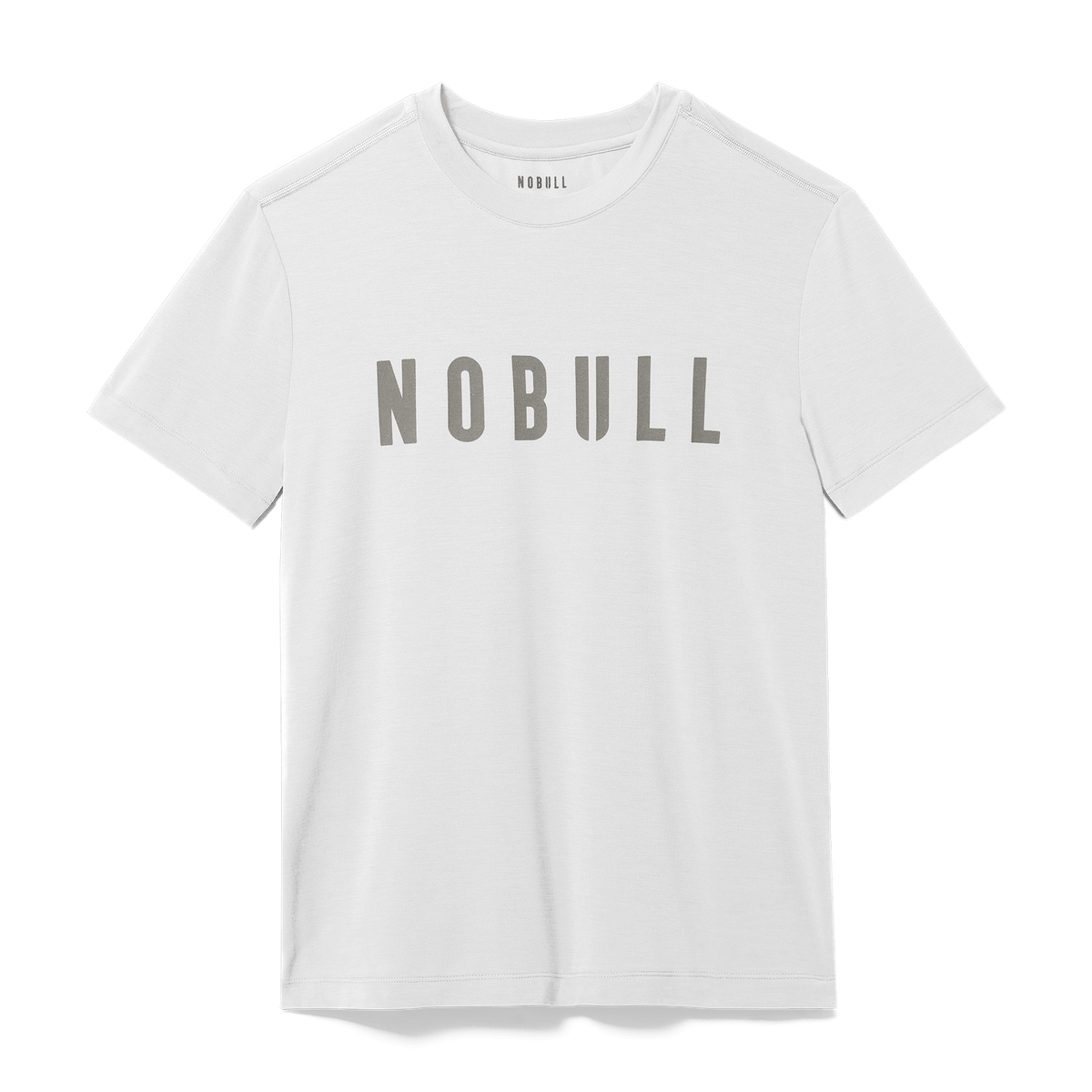 Men's White NOBULL Tee Flat Lay Angle.