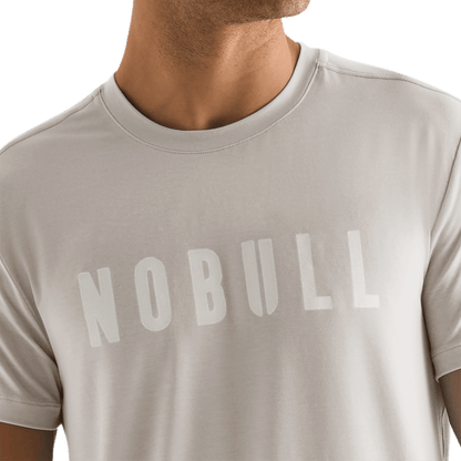 Men's Oatmeal NOBULL Tee Detail Angle.