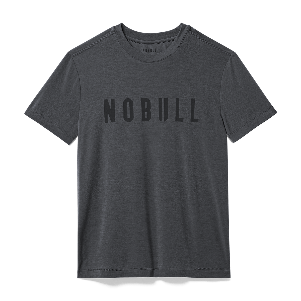 Men's Charcoal Heather NOBULL Tee Flat Lay Angle.
