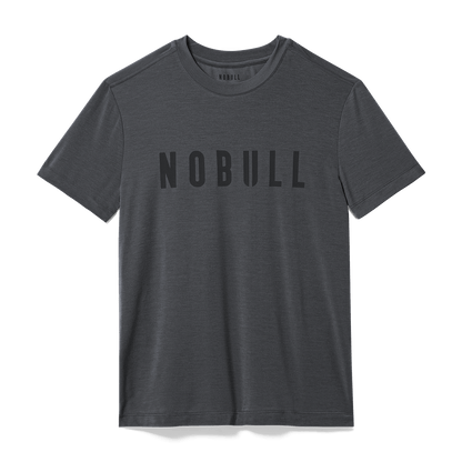 Men's Charcoal Heather NOBULL Tee Flat Lay Angle.