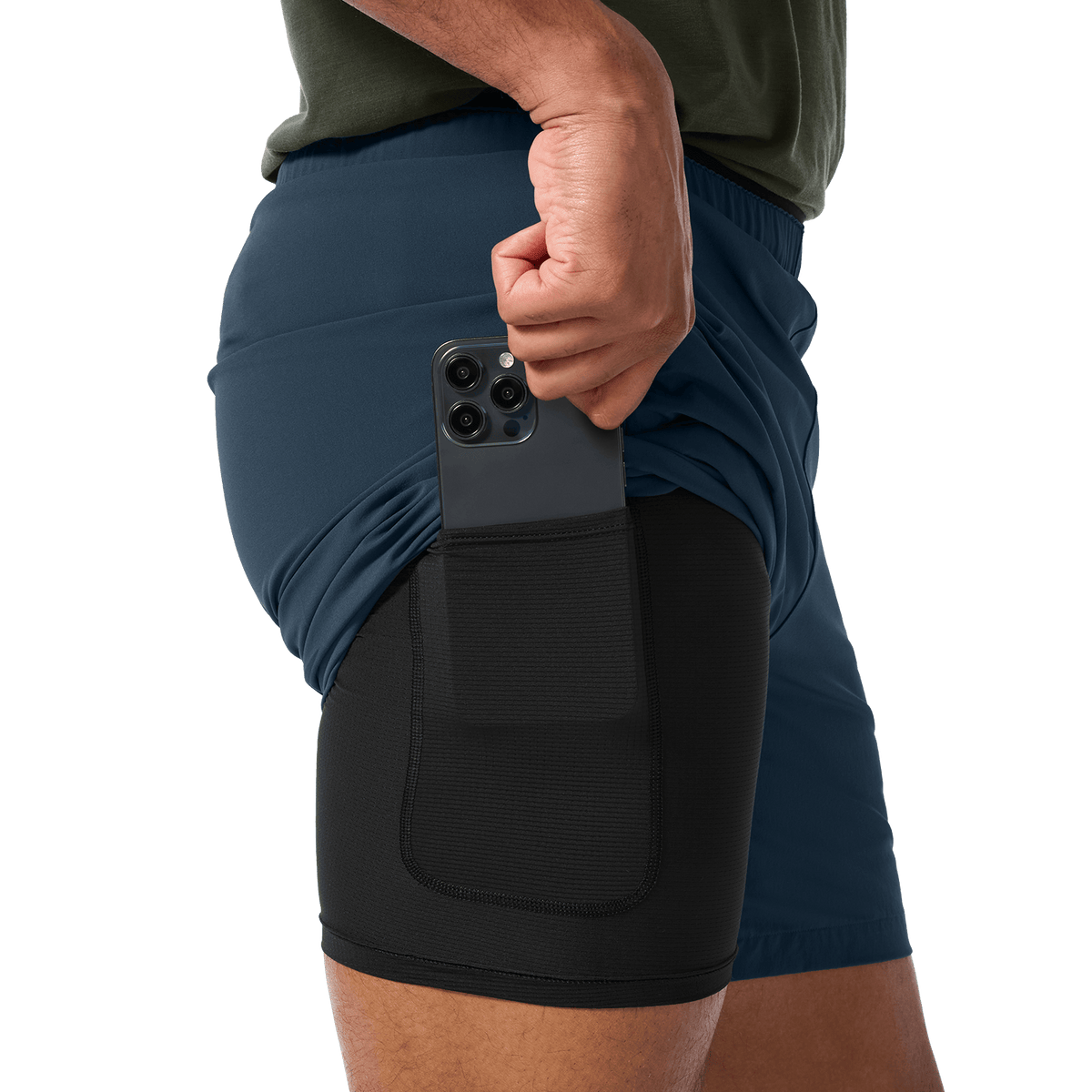 Men's Midnight NOBULL Training Short 6" (Lined) Pocket Liner Angle.