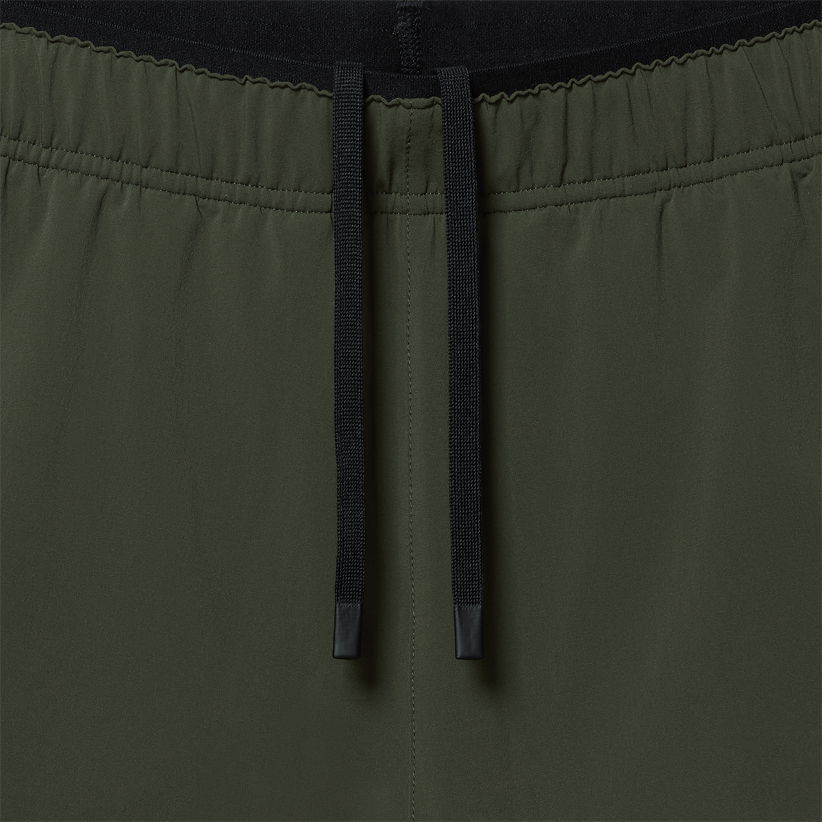 Men's NOBULL Training Short 6" (Lined) Dark Army Drawstring Macro Fabric Detail Angle.
