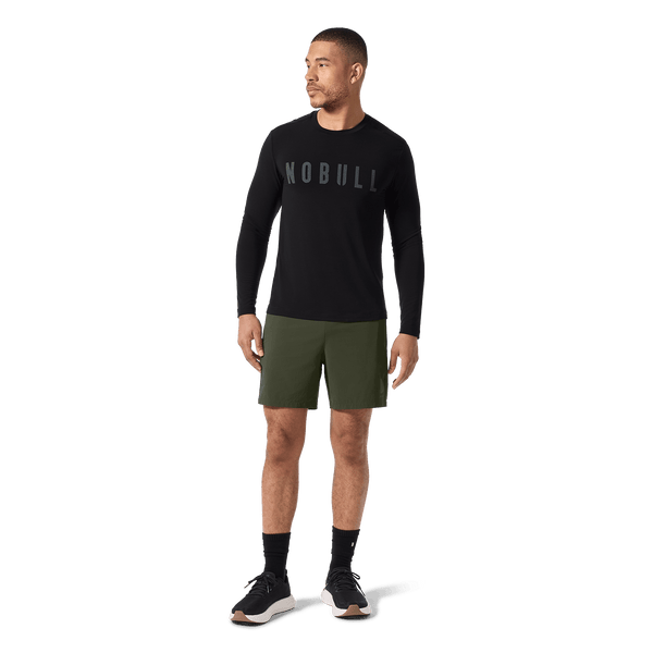 Men's NOBULL Training Short 6" (Lined) Dark Army Front On Body Angle.