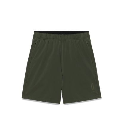 Men's NOBULL Training Short 6" (Lined) Dark Army Flat Lay Angle.