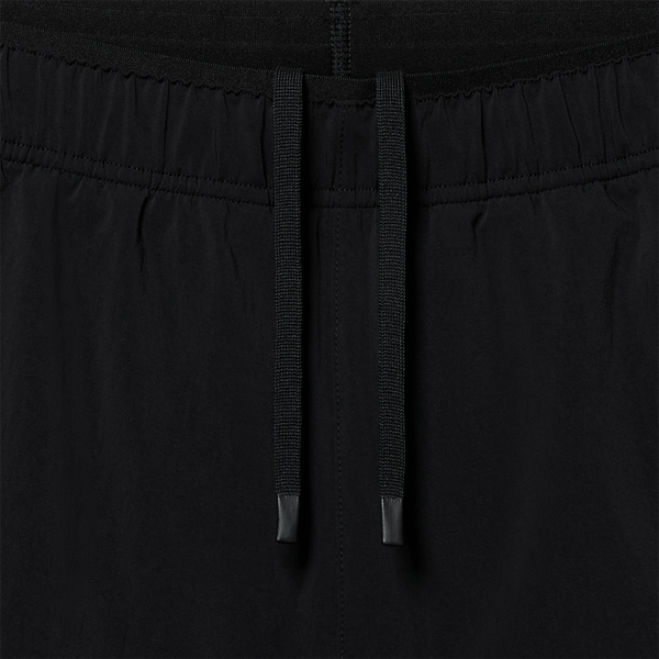 Men's Black NOBULL Training Short 6" (Unlined) Drawstring Macro Fabric Detail Angle.
