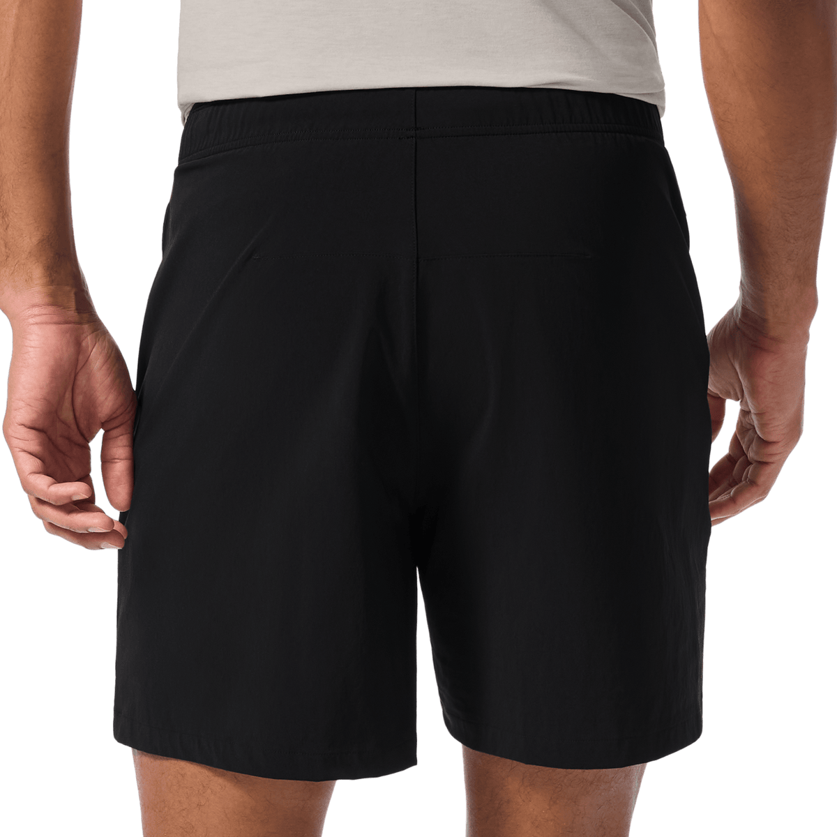 Men's Black NOBULL Training Short 6" (Unlined) Back Lower Body Angle.
