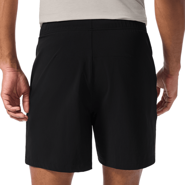 Men's Black NOBULL Training Short 6" (Unlined) Back Lower Body Angle.