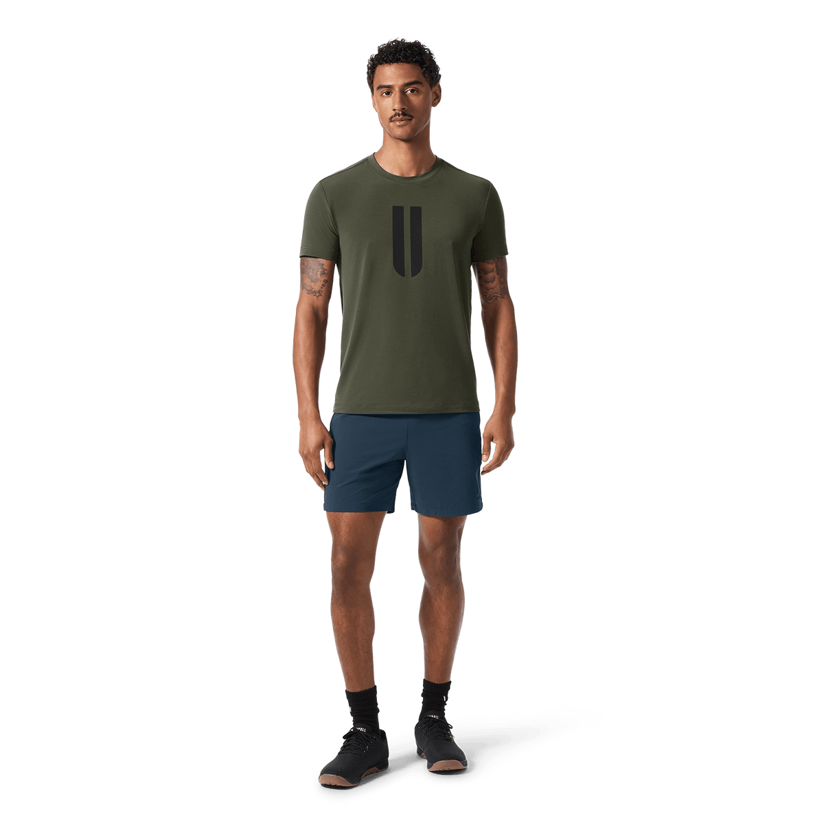 Men's Midnight NOBULL Training Short 6" (Unlined) Front On Body Angle.