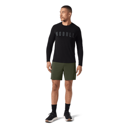Men's Dark Army NOBULL Training Short 6" (Unlined) Front On Body Angle.