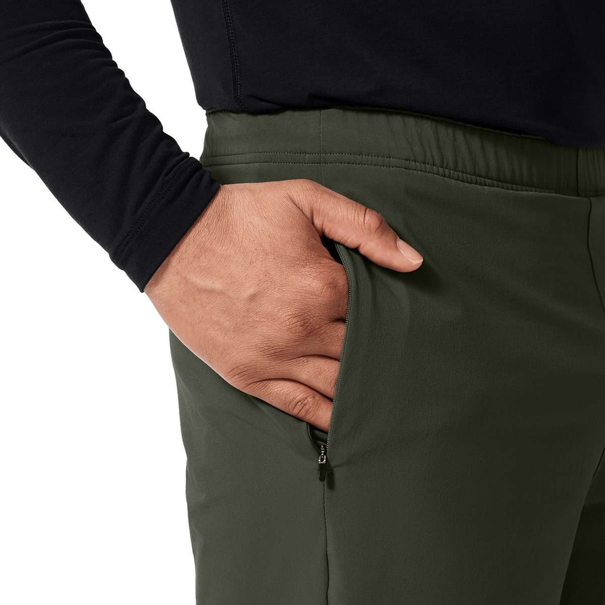Men's Dark Army NOBULL Training Short 6" (Unlined) Pocket Detail Angle.