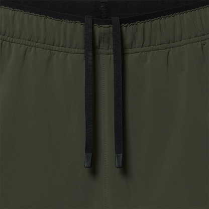 Men's Dark Army NOBULL Training Short 6" (Unlined) Drawstring Macro Detail Angle.