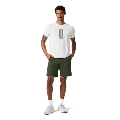 Men's Dark Army NOBULL Training Short 8" (Unlined) Front On Body Angle.