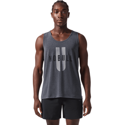 Men's Charcoal Heather NOBULL U Tank Front Angle.