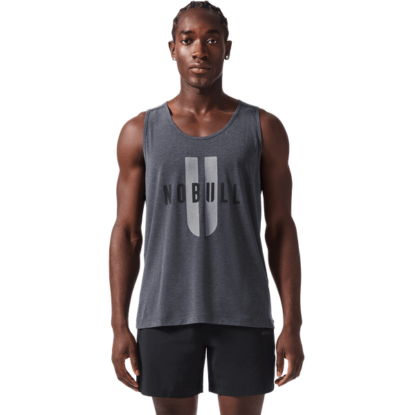 Men's Charcoal Heather NOBULL U Tank Front Angle.