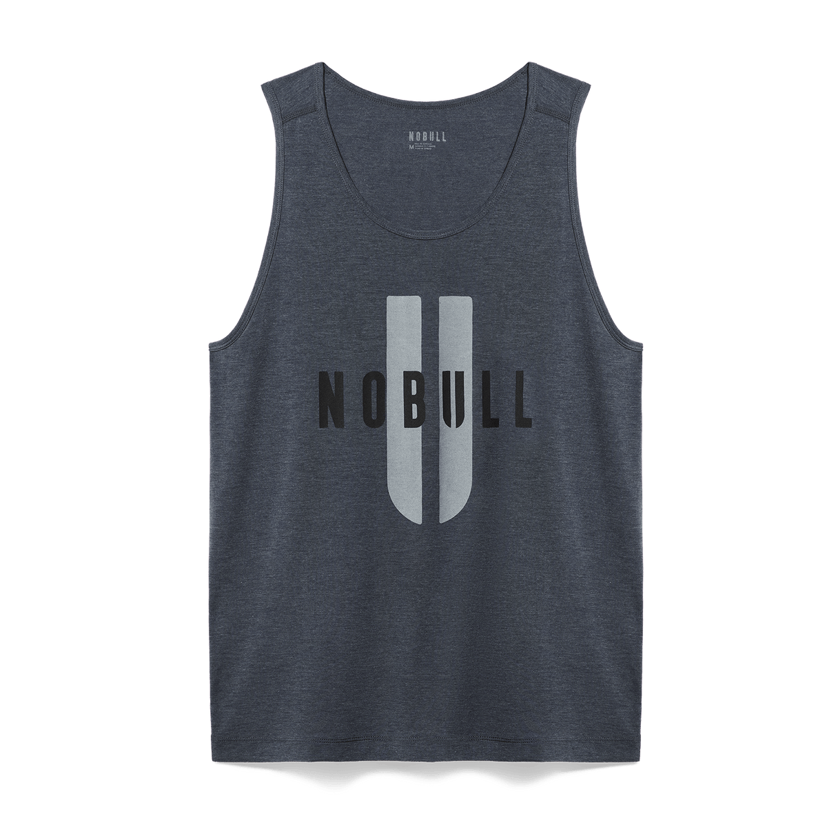 Men's Charcoal Heather NOBULL U Tank Flat Lay Angle.