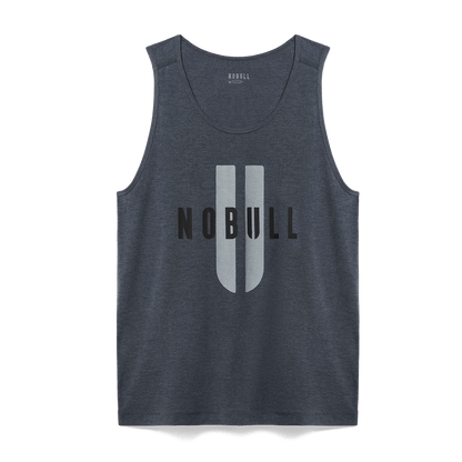 Men's Charcoal Heather NOBULL U Tank Flat Lay Angle.