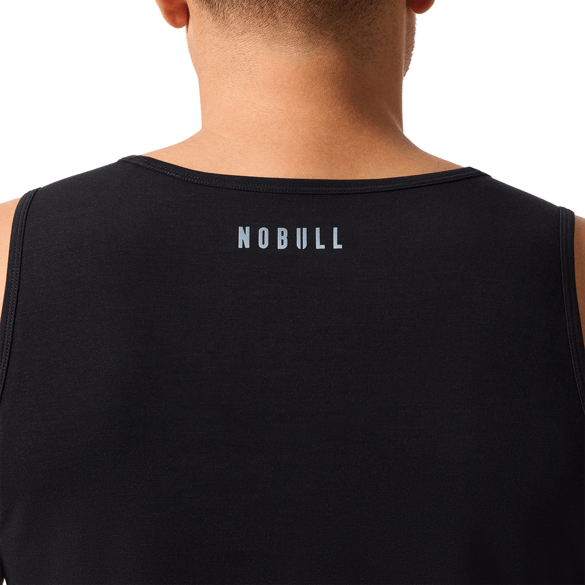 Men's Black NOBULL U Tank Back Detail Angle.