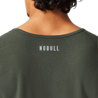 Men's Dark Army NOBULL U Tank Back Detail Angle.
