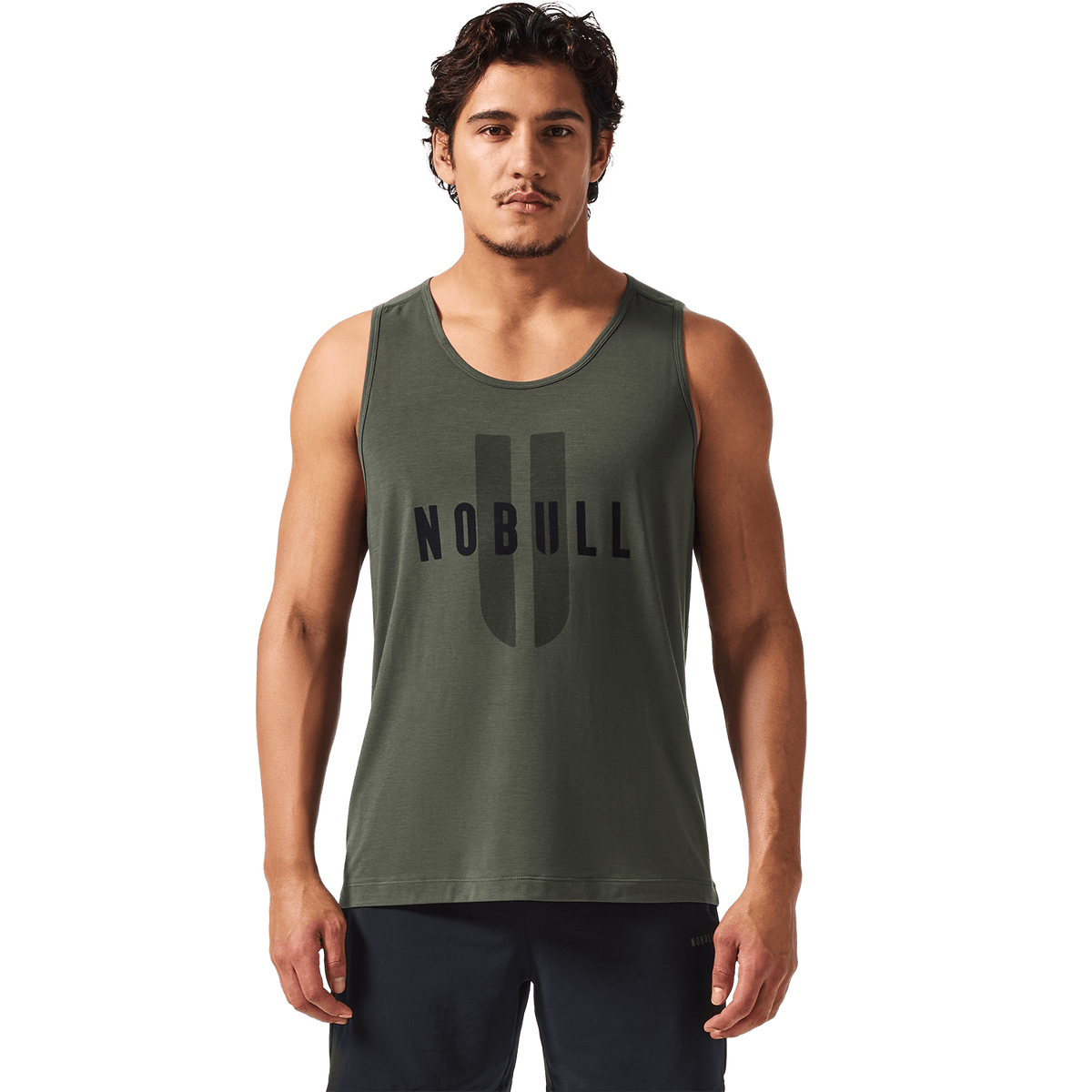 Men's Dark Army NOBULL U Tank Front Angle.